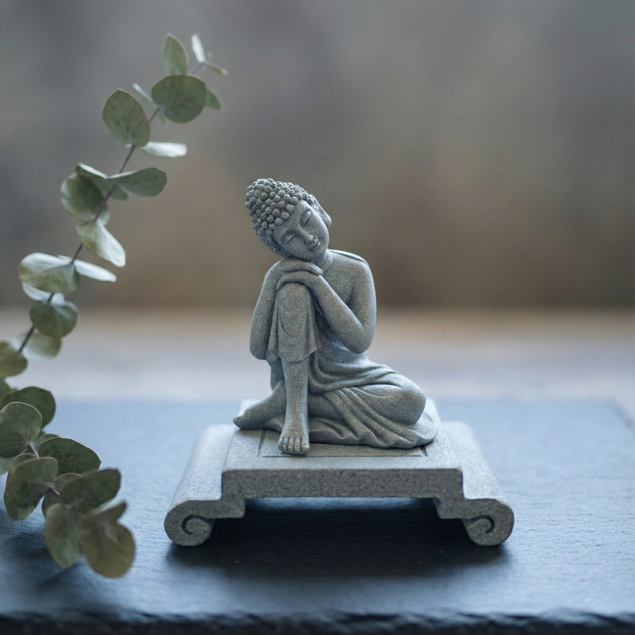 Shaolin Meditation Buddha Statue – Sandstone Zen Figurine