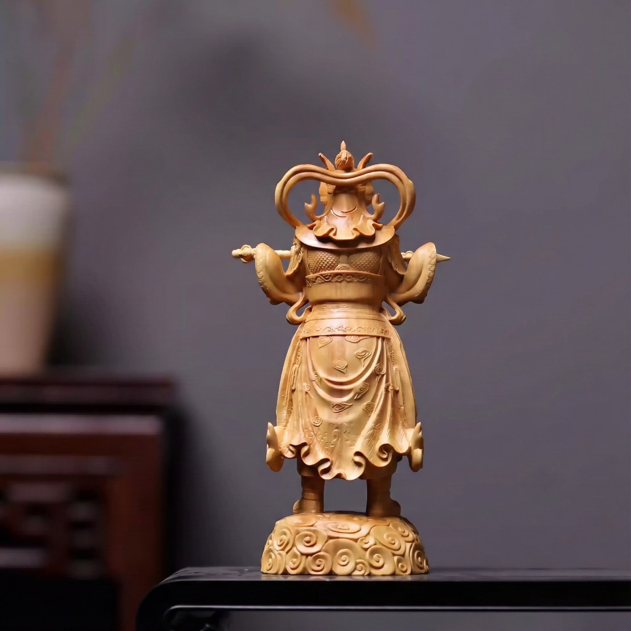 Shaolin Masterwork Series: Rare Boxwood Carving - "The Royal Guardian"