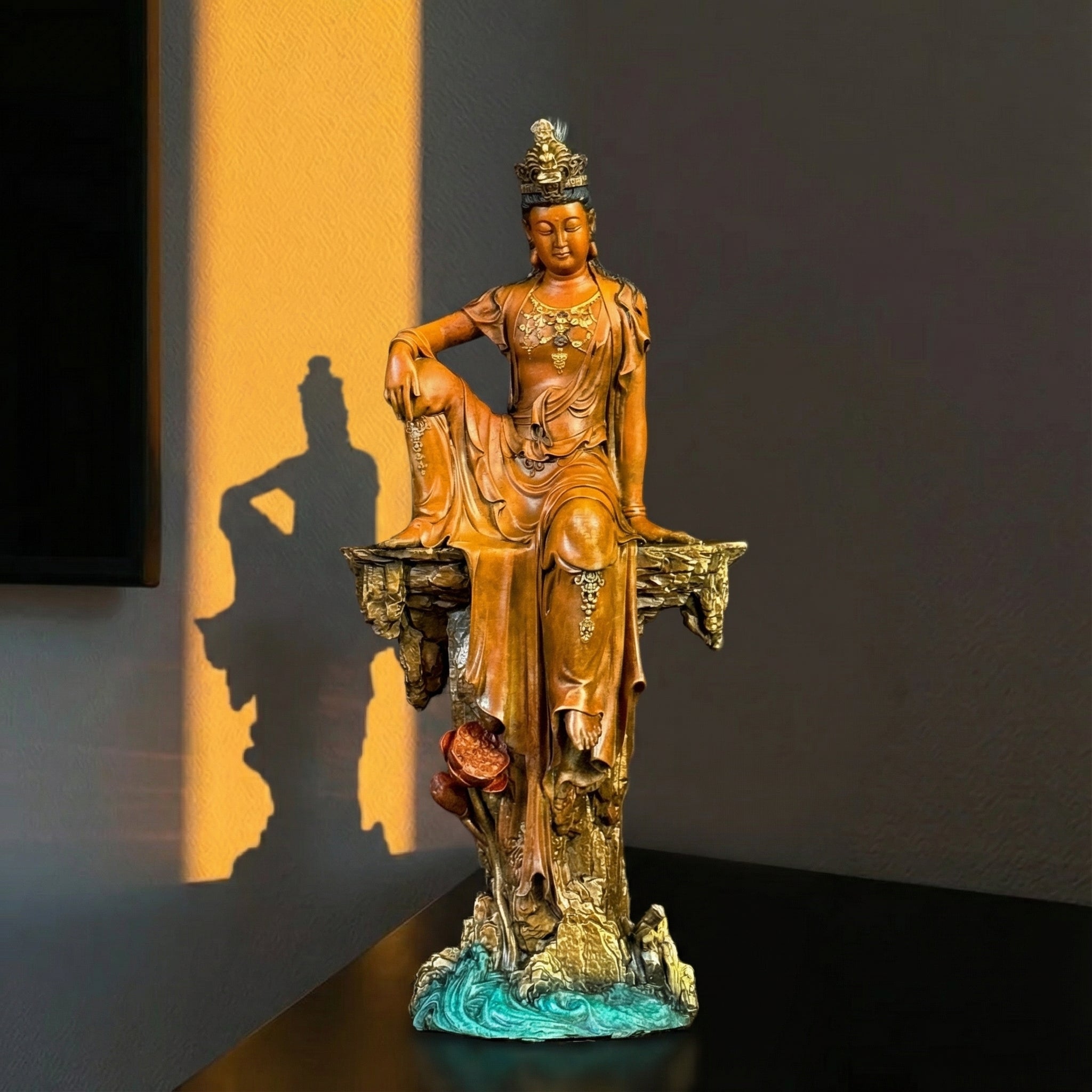 The "Royal Ease" Bronze Sculpture | Handcrafted Solid Copper Art for Mindful Living