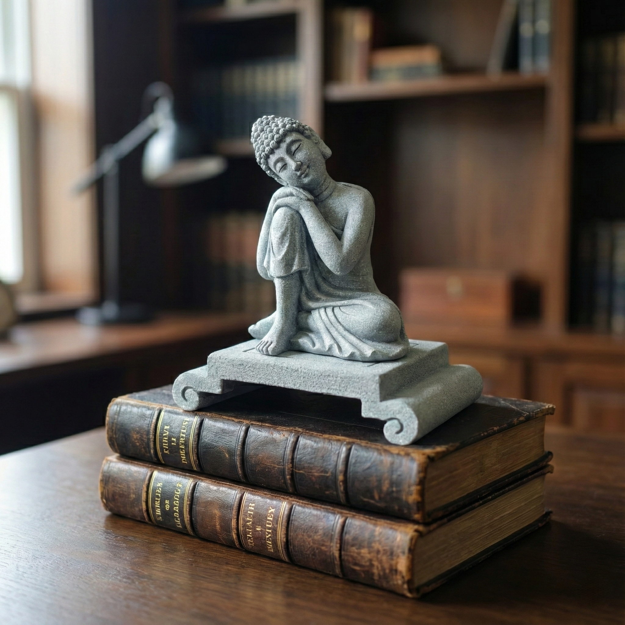 Shaolin Meditation Buddha Statue – Sandstone Zen Figurine