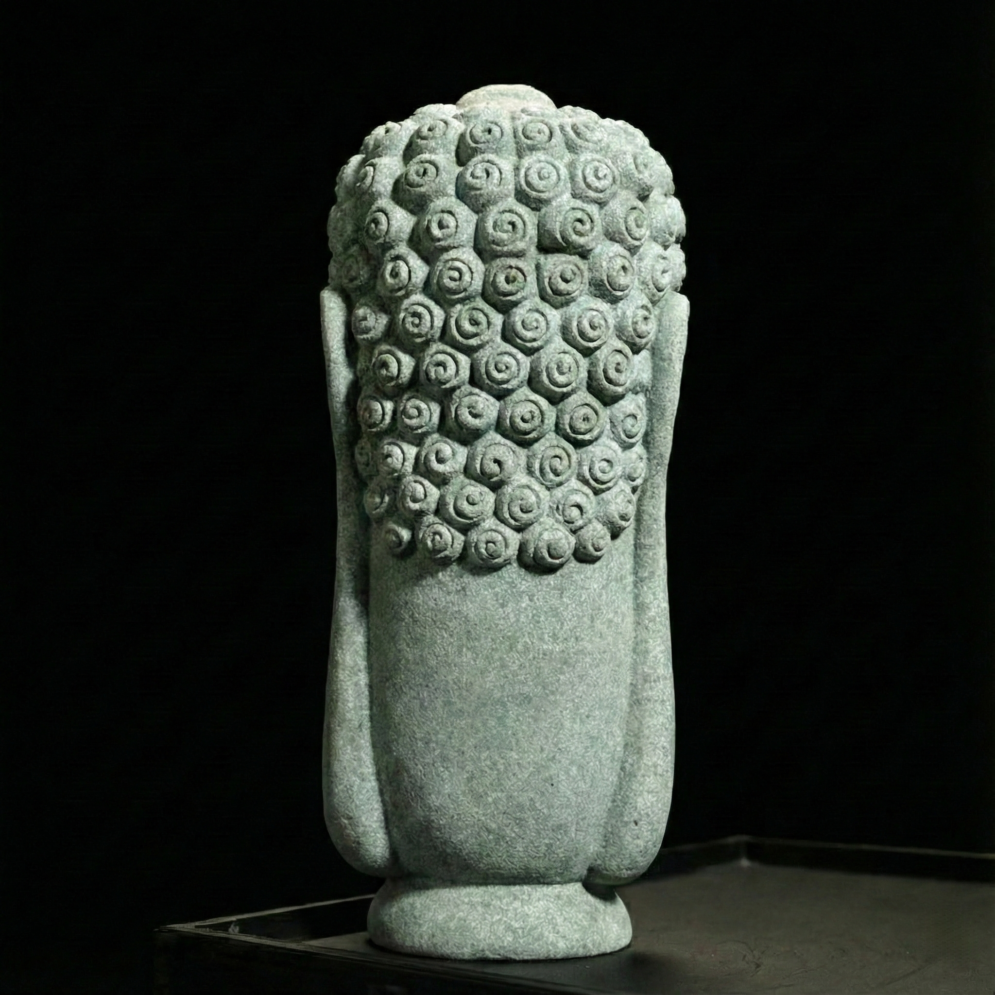 Hand-Carved Solid Sandstone Abstract Buddha Statue (5.1 lbs) | Modern Zen Decor