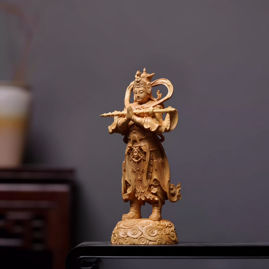 Shaolin Masterwork Series: Rare Boxwood Carving - "The Royal Guardian"
