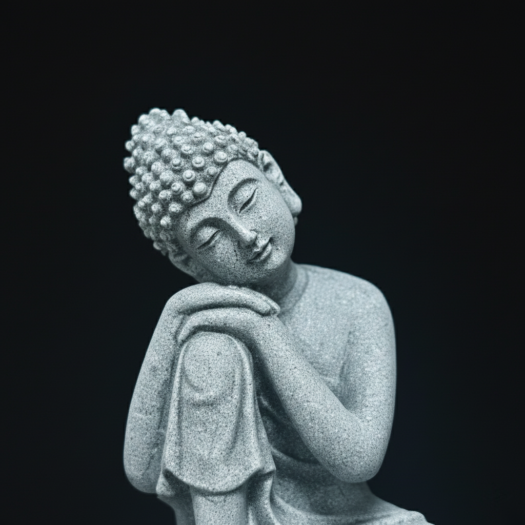 Shaolin Meditation Buddha Statue – Sandstone Zen Figurine