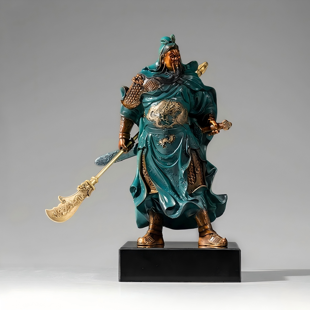 Guan Yu “Loyalty Above the Clouds” Brass Statue – Eastern-Inspired Guardian Decor for Office & Business Spaces (ShaolinMart)
