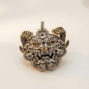 Shaolin-Inspired Taotie Mythical Beast Openable Pendant Necklace | Retro Chinese Guardian Amulet