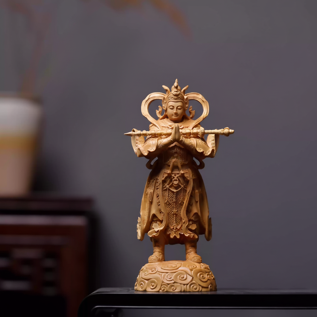 Shaolin Masterwork Series: Rare Boxwood Carving - "The Royal Guardian"