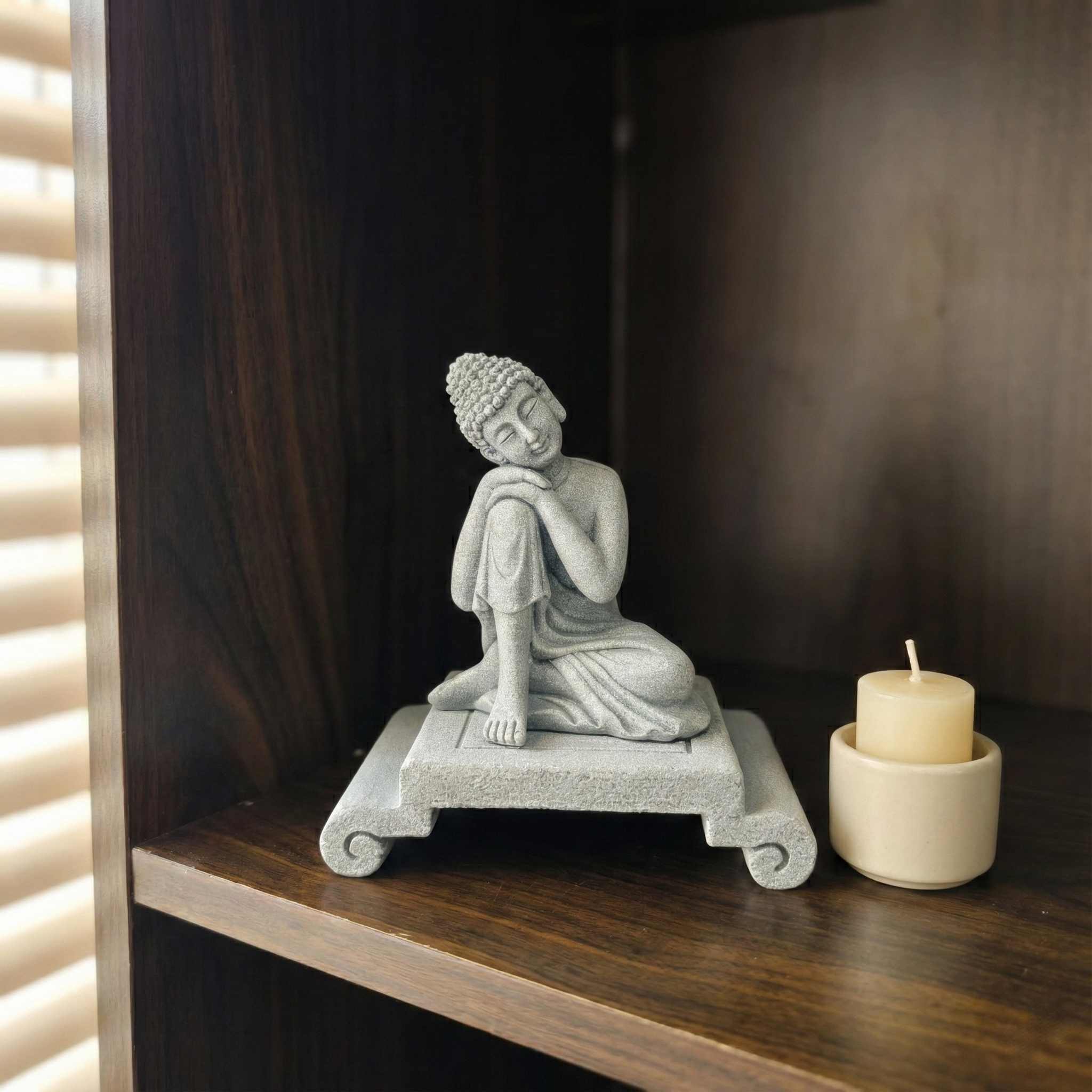 Shaolin Meditation Buddha Statue – Sandstone Zen Figurine