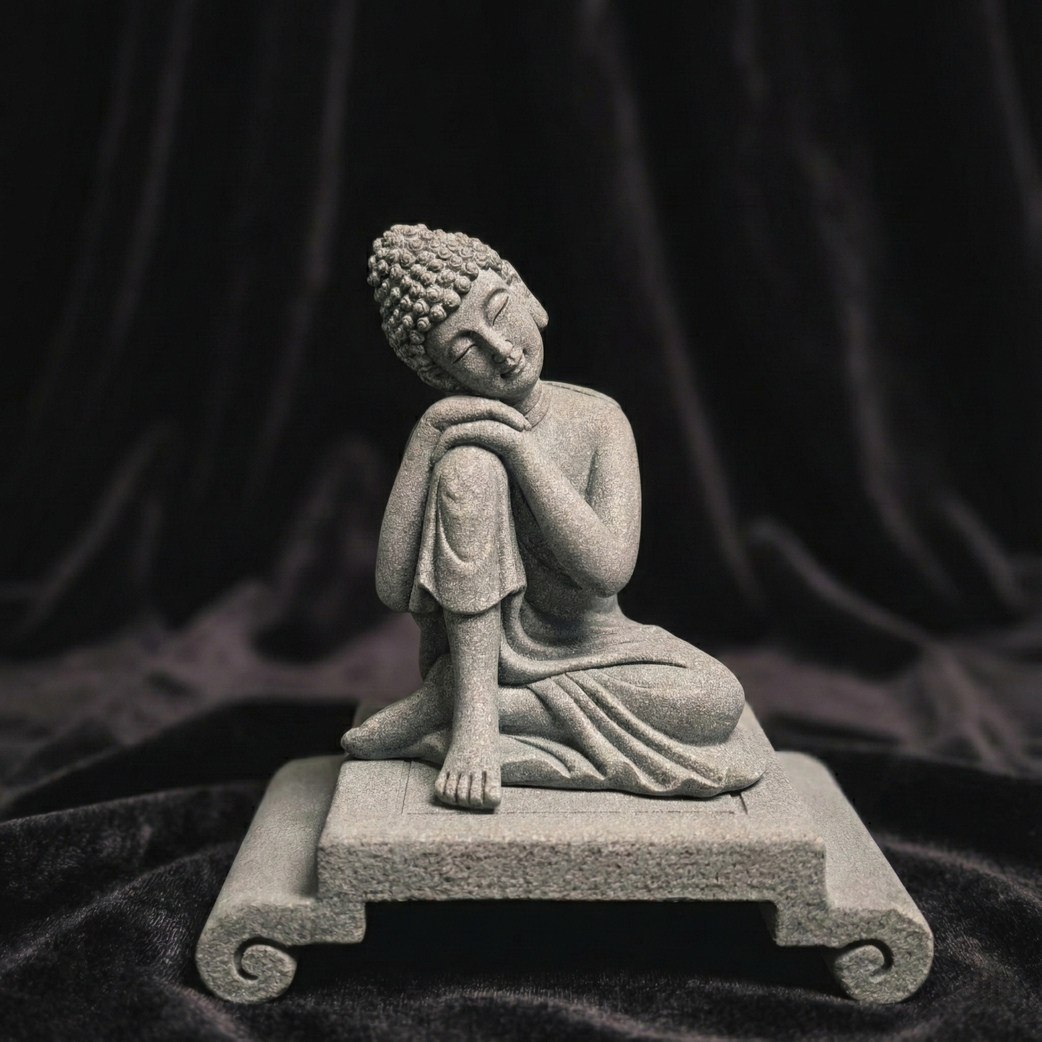 Shaolin Meditation Buddha Statue – Sandstone Zen Figurine