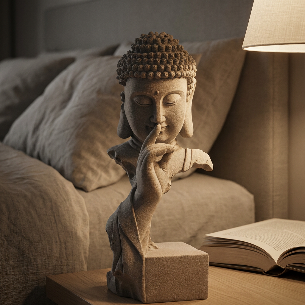 The "Tranquil Silence" Statue – Solid Sandstone Decor for Home & Garden