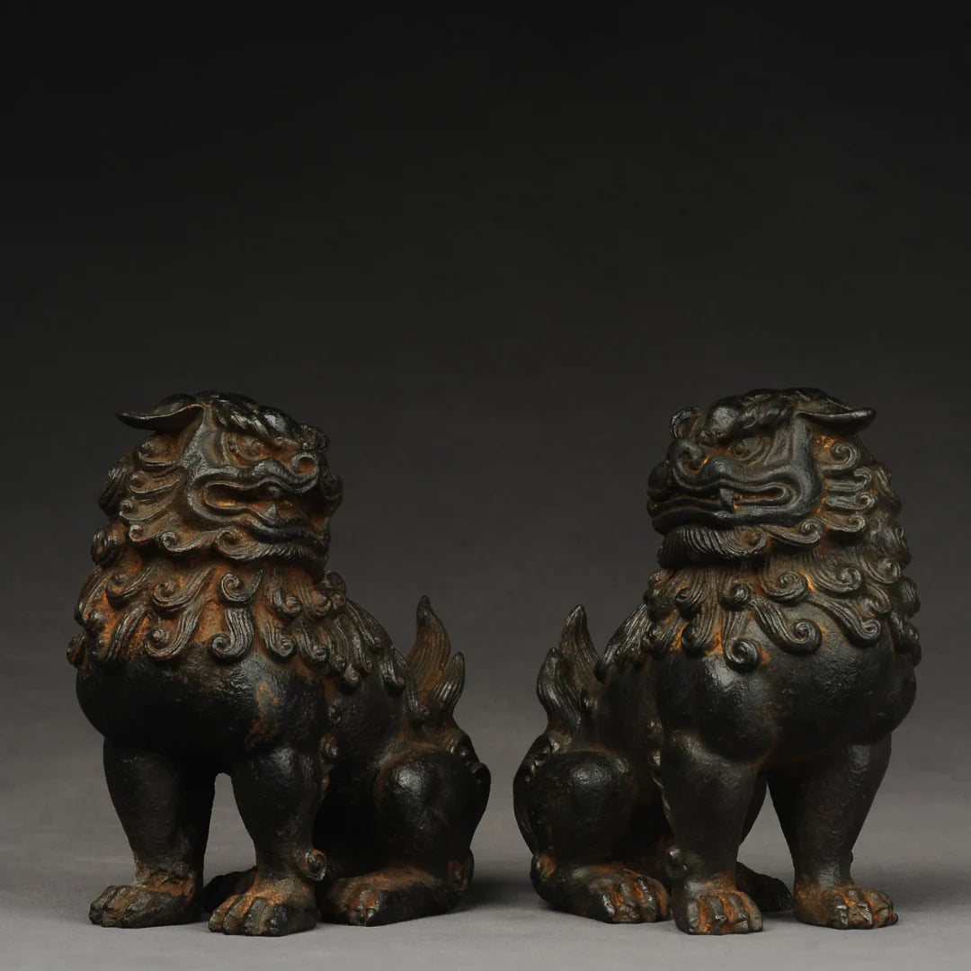 Handcrafted Shaolin Guardian Lions – Kung Fu Strength & Zen Harmony, Made from Authentic Temple Iron