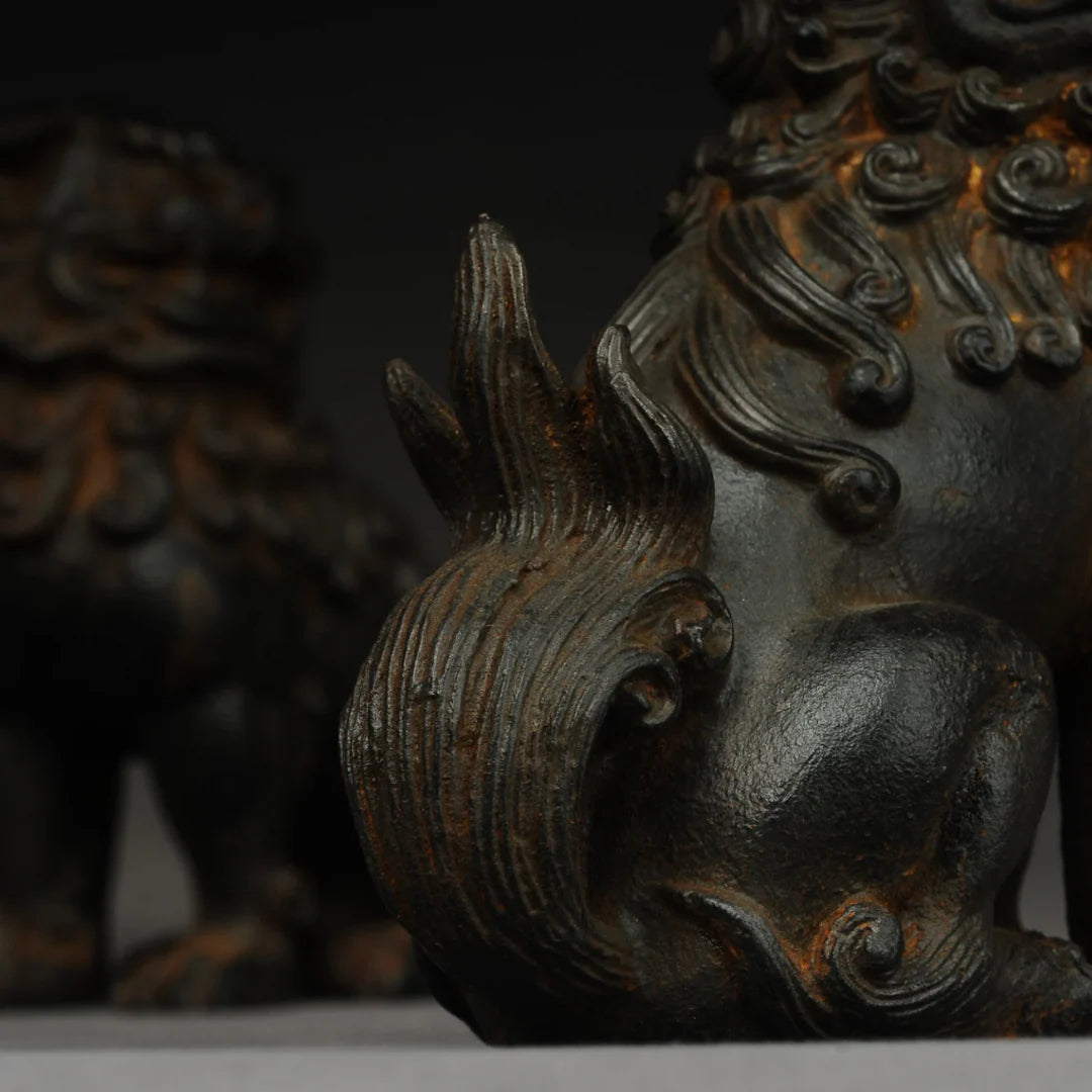 Handcrafted Shaolin Guardian Lions – Kung Fu Strength & Zen Harmony, Made from Authentic Temple Iron