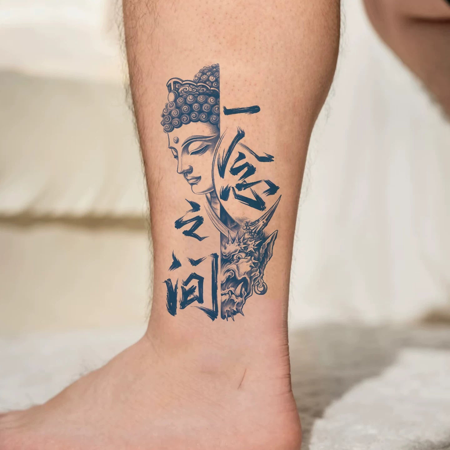 Harmony in Chaos – Buddha & Demon Semi-Permanent Tattoo - ShaolinMart