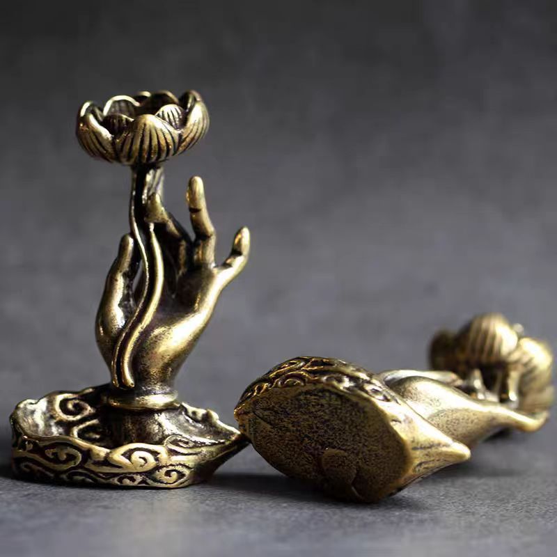 The Mindful Offering: Brass Mudra & Lotus Backflow Censer
