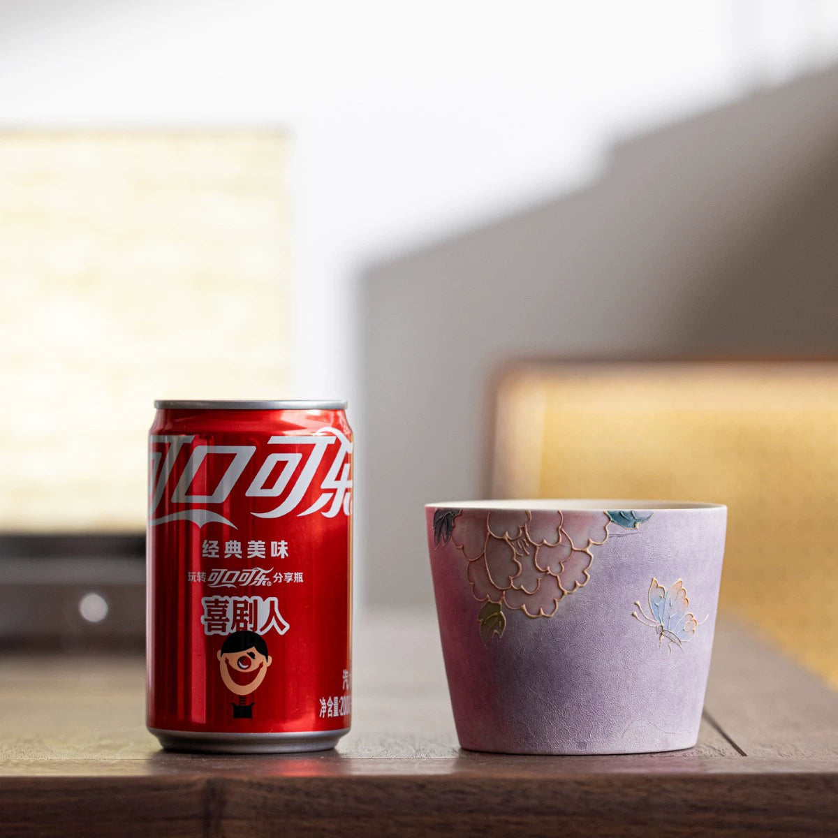 Hand-Painted Peony Relief Ceramic Cup – Vintage Kohiki Coarse Stoneware Tumbler for Tea and Espresso - ShaolinMart