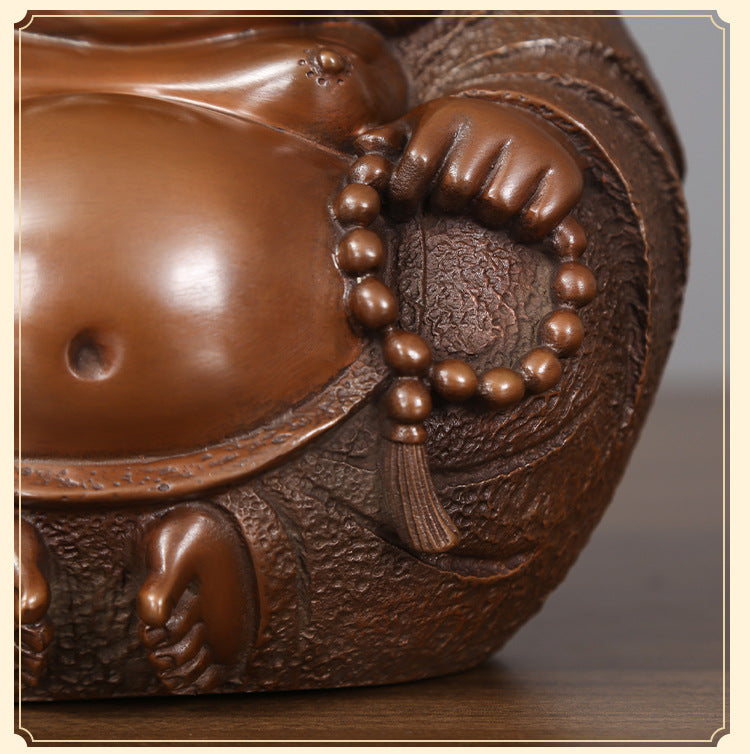 Purple Copper “Harmony & Joy” Laughing Maitreya Buddha – Shaolin Culture Inspired Desktop Statue