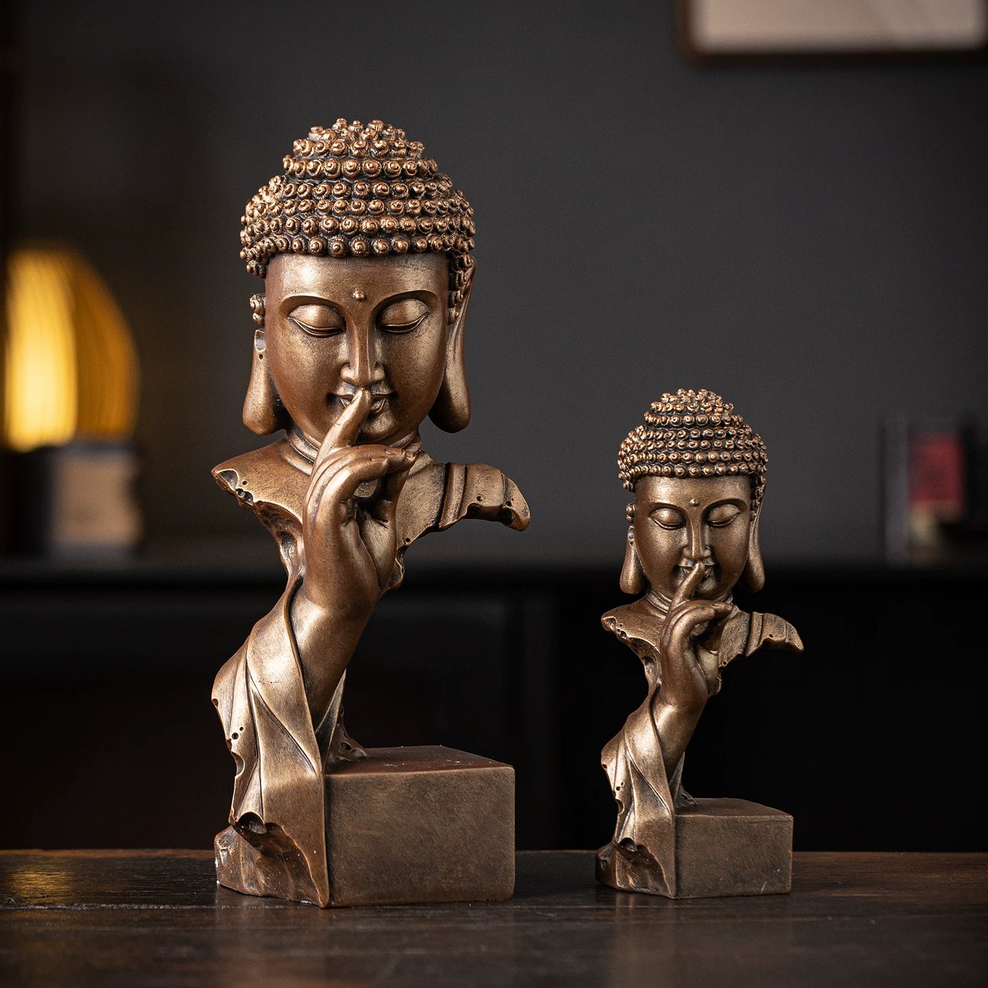 Shaolin Quiet Sakyamuni Statue – Minimalist Zen Design in Qing Sandstone