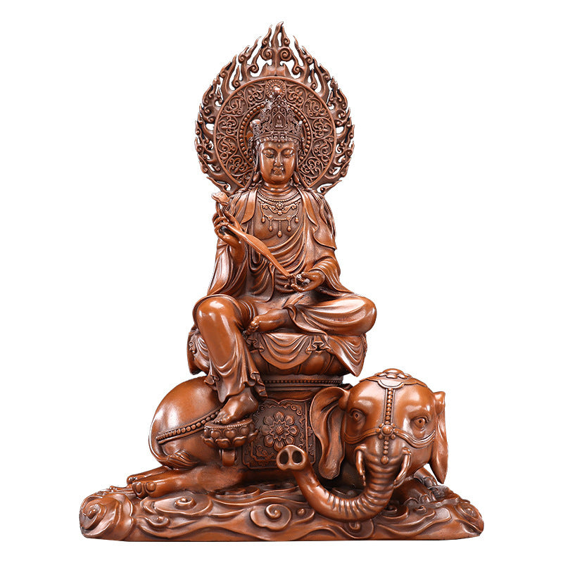 Purple Copper Huayan Three Saints Statue – Manjushri, Samantabhadra & Vairocana Buddha(Regular Price Item)