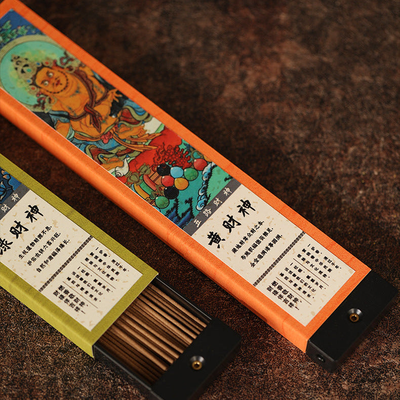 Five Wealth Deities Incense Sticks – Natural Herbal Aroma for Abundance Rituals, Meditation & Home Cleansing,Handmade Floral Incense Sticks – Natural Rose, Lavender, Jasmine, Osmanthus & Green Tea Incense, 60 Sticks