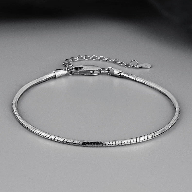 The Moonlit Stream Bracelet — 925 Sterling Silver Snake Chain