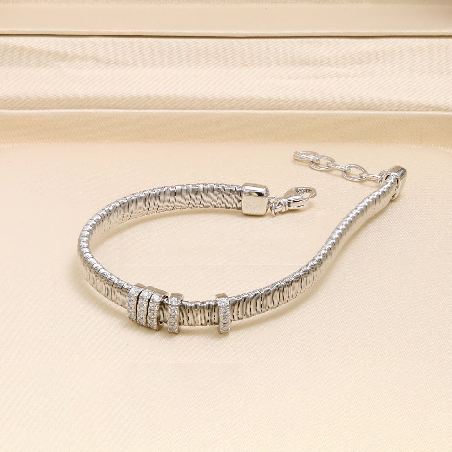 Starry Minimalist Bracelet – Solid 925 Sterling Silver, Brushed Finish, Simple Elegant Jewelry