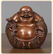 Purple Copper “Harmony & Joy” Laughing Maitreya Buddha – Shaolin Culture Inspired Desktop Statue