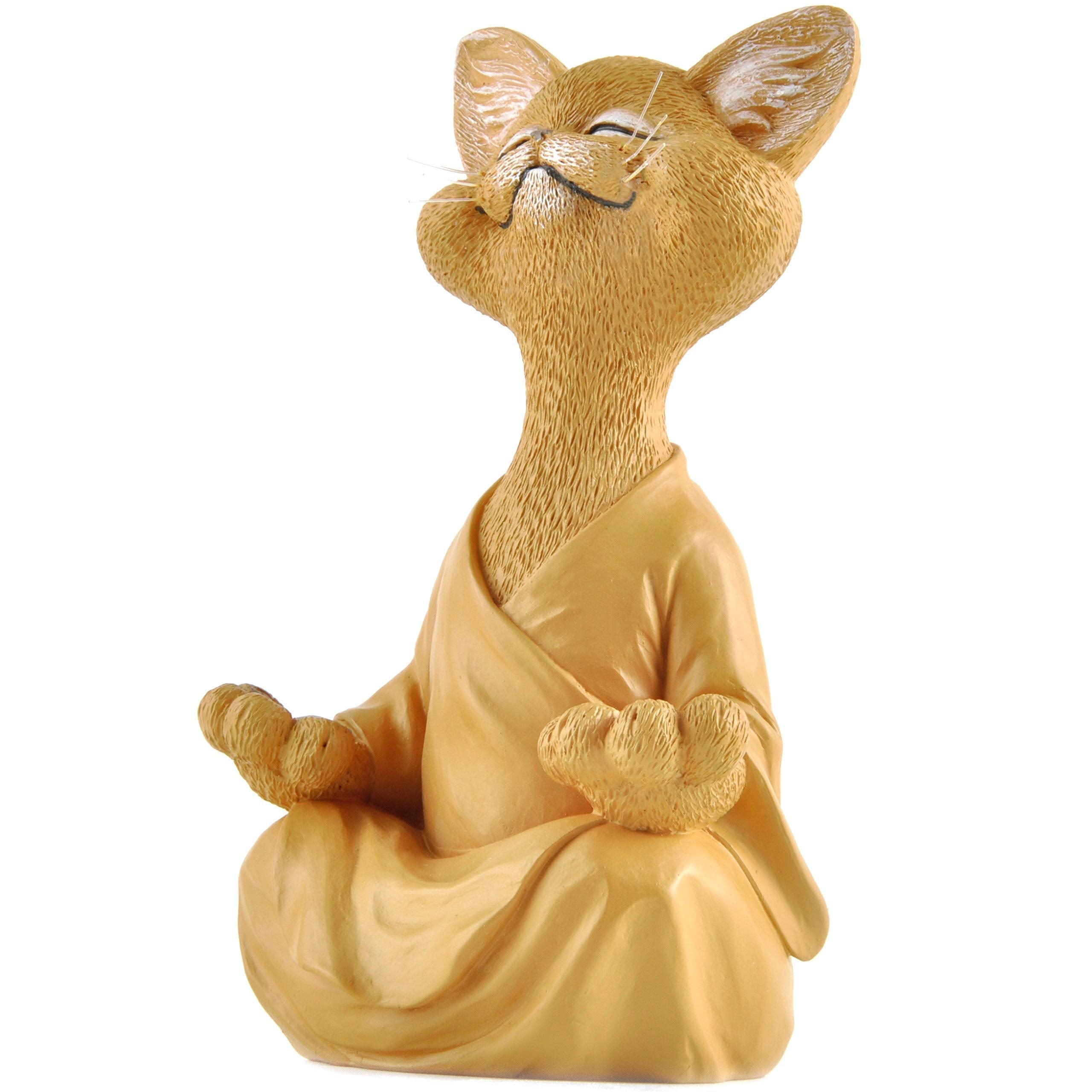 Whimsical Happy Cat Buddha Figurine – Chan-Inspired Statue