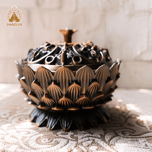 ShaoLin Lotus Shaped Purify Incense Burner2