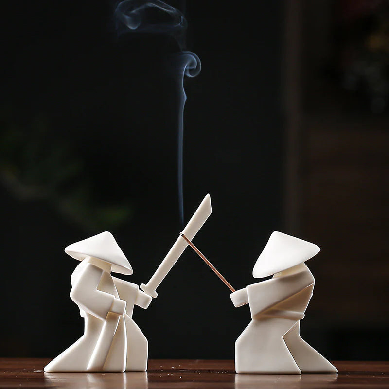 Zen Combat Incense Holders – Shaolin-Inspired Ceramic Warriors for Meditation & Decor