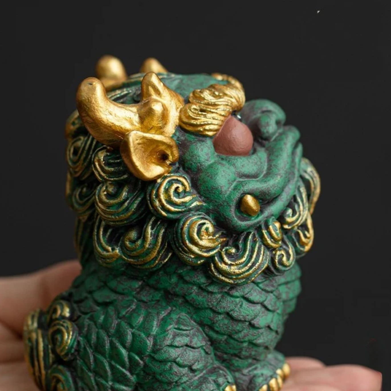 The Smoking Kylin – Hand-Painted Qilin Incense Holder & Figurine - ShaolinMart