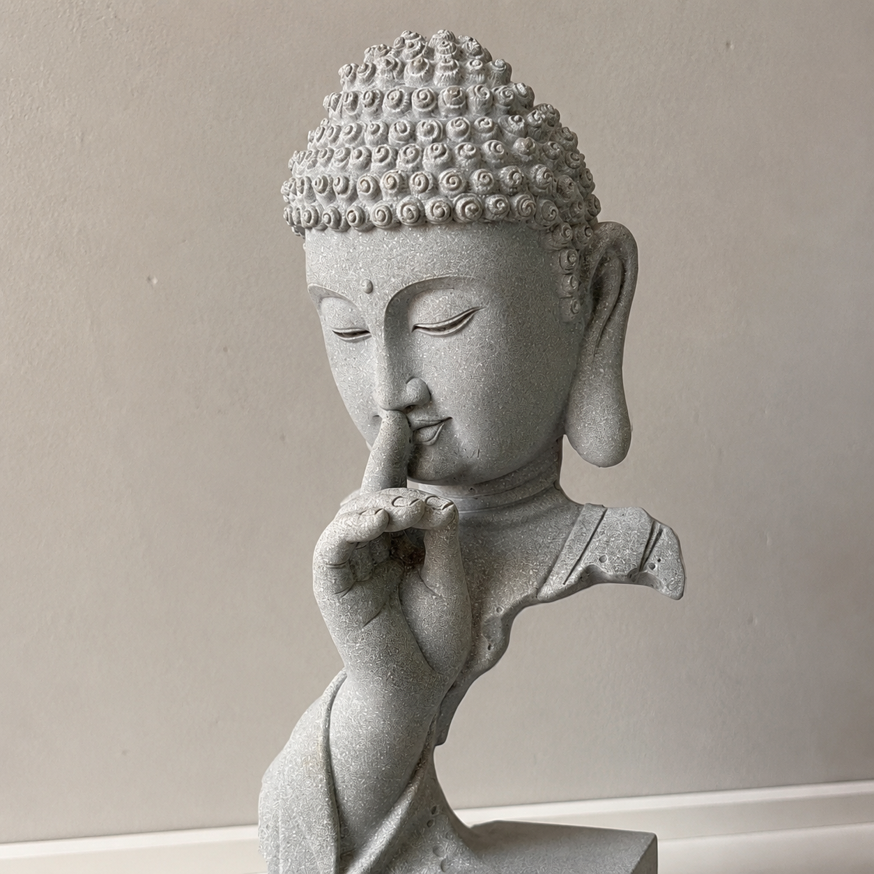 Tranquil Silence Solid Sandstone Statue – Serene Minimalist Home & Garden Decor - ShaolinMart