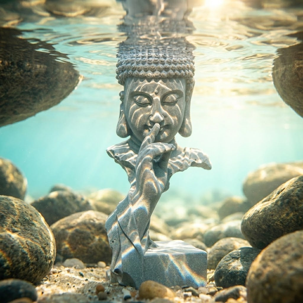 Tranquil Silence Solid Sandstone Statue – Serene Minimalist Home & Garden Decor - ShaolinMart