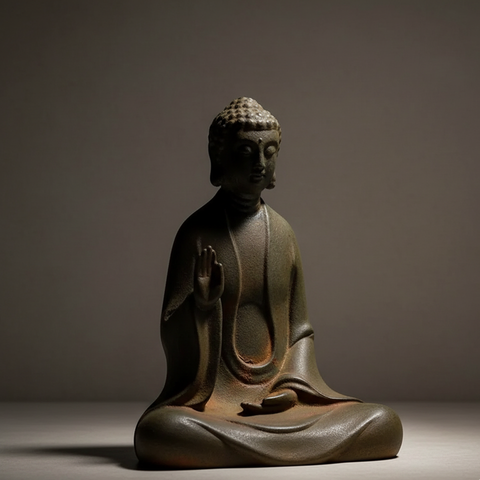 The Shaolin Guardian: Solid Buddha Statue for Fearless Peace