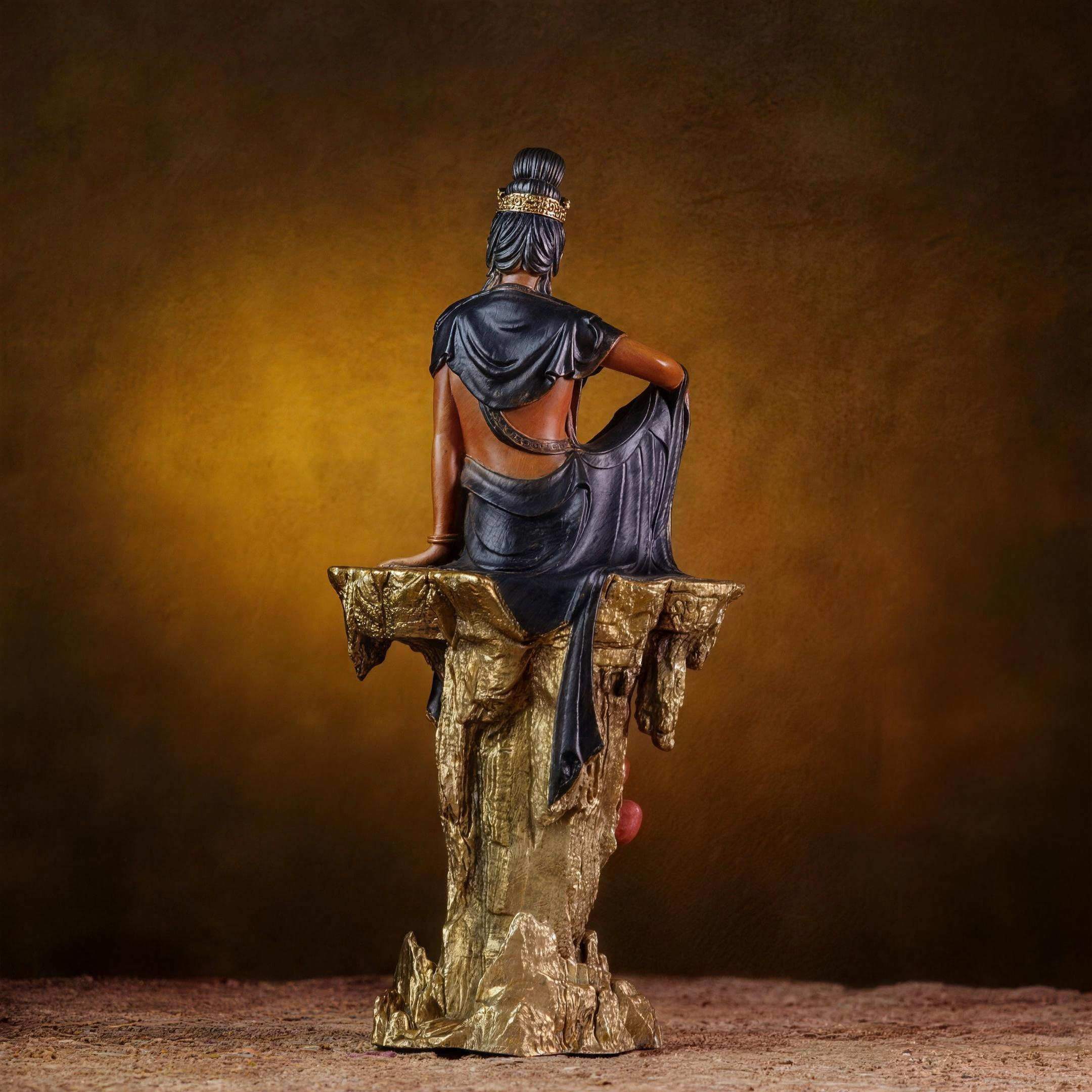 Original Cast Copper Water Moon Guan yin Centerpiece for Home