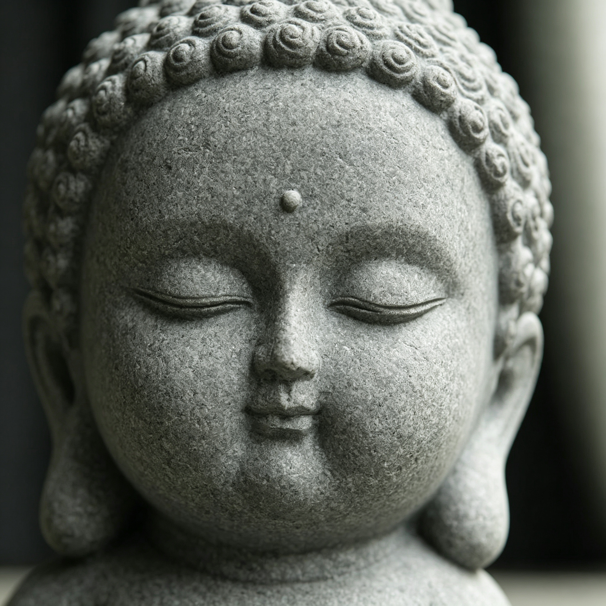 "The Awakening Prince" Natural Green Sandstone Baby Buddha Statue – 7.1" Hand-Finished Spiritual Stone Sculpture