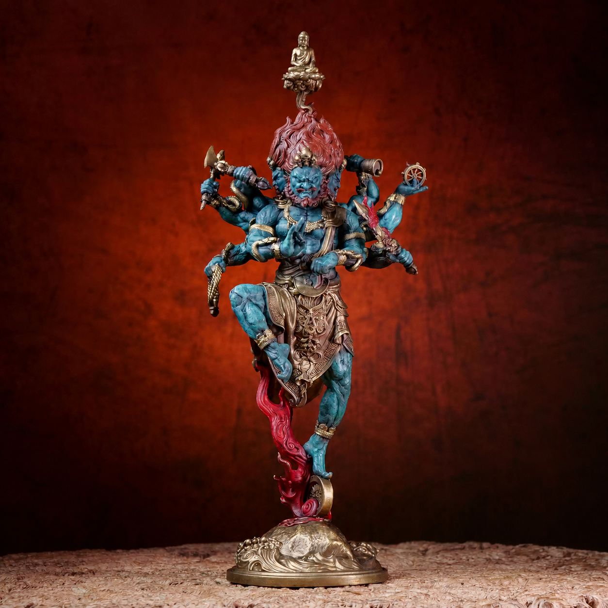 Brass Ucchusma Vajra Guardian Statue – Fierce Protector Decor for Shrine, Altar & Home