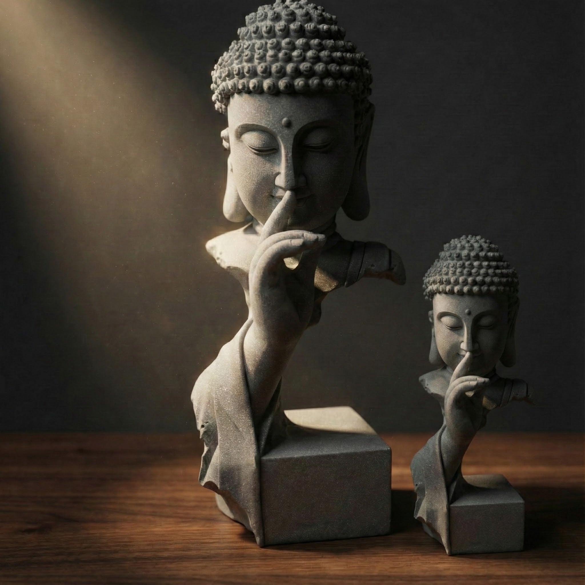 The "Tranquil Silence" Statue – Solid Sandstone Decor for Home & Garden