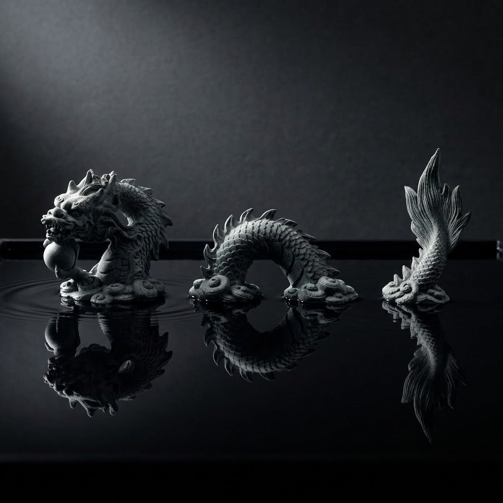 Mystic Zen Loong – Handcrafted Sandstone Ornament for Aquascape, Bonsai & Home Sanctuary