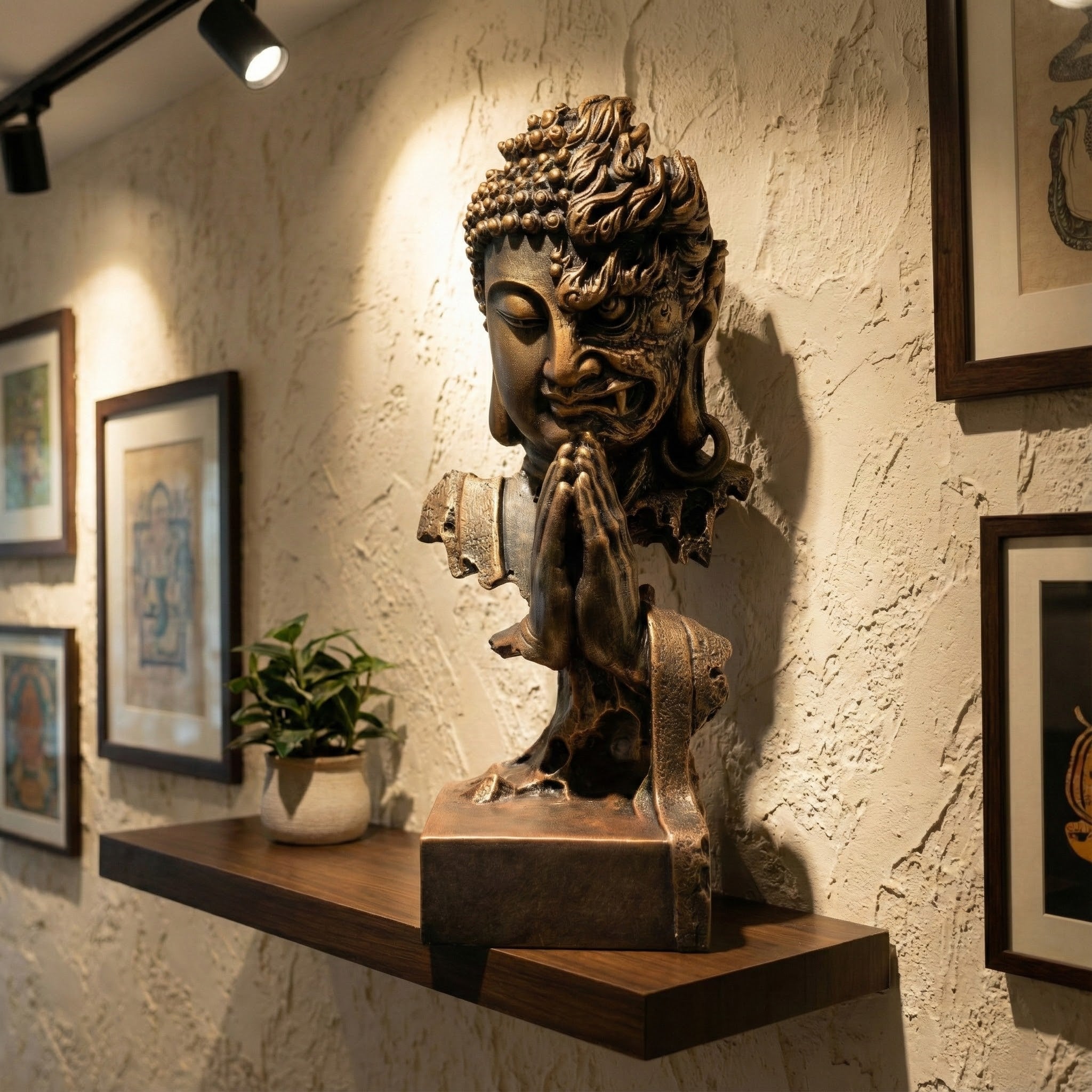 Harmony in Chaos: The "Peace & Strength" Sandstone Sculpture